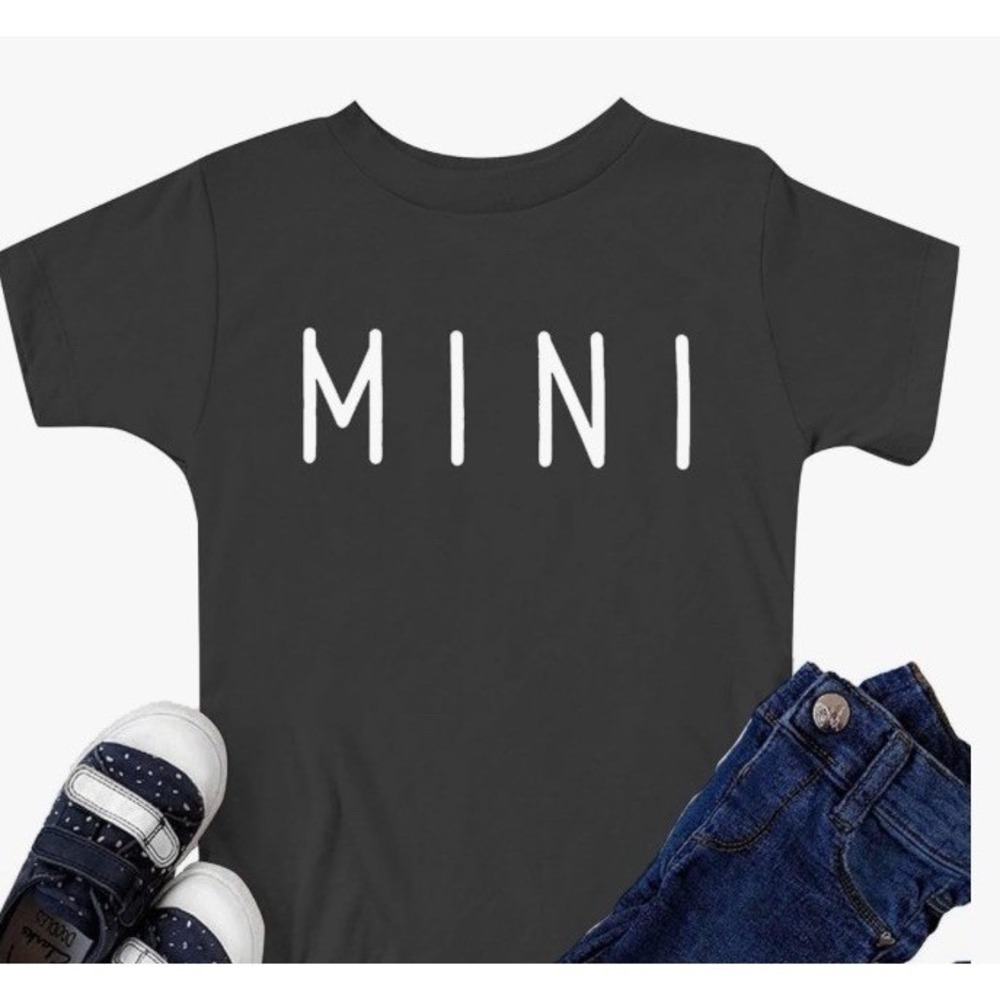 Unbranded T-Shirt Kids 4-5T Black New Mini Graphic Letters Short Sleeve Tee